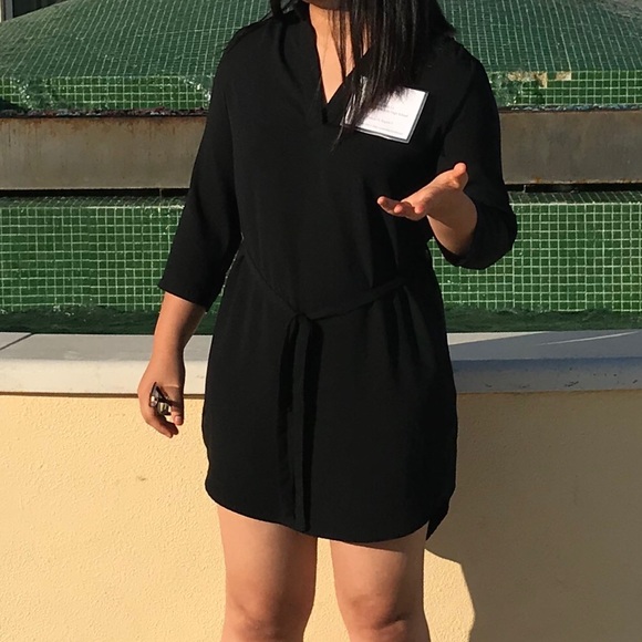 Buttoned Up Black Dress Shirt with Belt - Picture 7 of 7